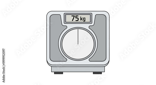 Digital Bathroom Scale Displaying 75 kg Weight