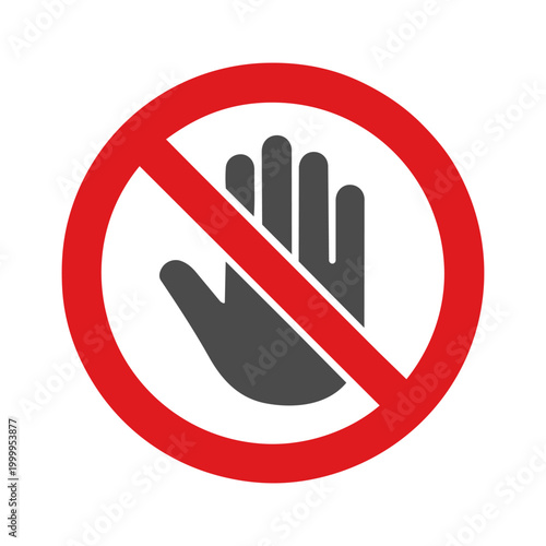 No entry hand sign warning symbol