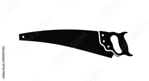 hand saw silhouette on white background high quality