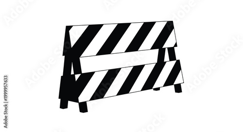 barrier with black and white diagonal stripes