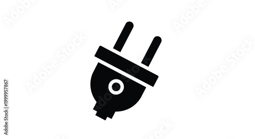 electrical plug icon with crossed out design on white background