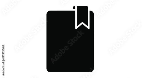 book icon with bookmark on white background