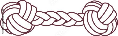 An illustration depicts a detailed rope with two knots tied on either end.