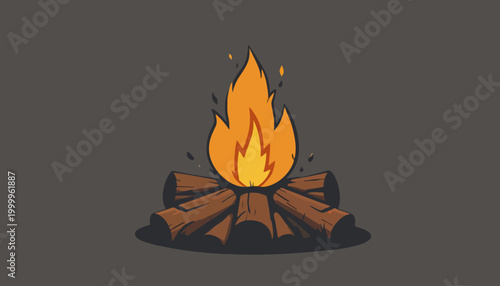 vector illustration of a burning fire