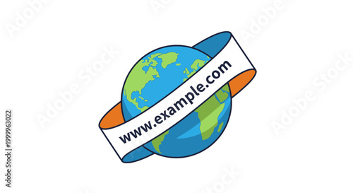 Global Internet Connection: Earth with Website Banner