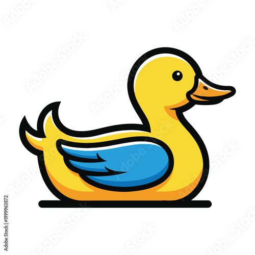 Yellow Rubber Duck Toy Isolated on White Background