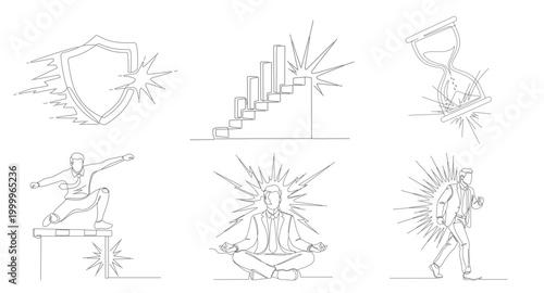 Hourglass with radiating lines symbolizing time pressure, urgency, and passing moments.