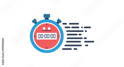 Stopwatch with Motion Blur Effect, Fast Time Concept, Countdown Timer