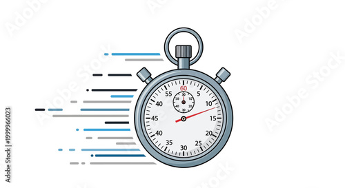 Stopwatch with Speed Lines - Fast Time, Quick Measurement, Countdown