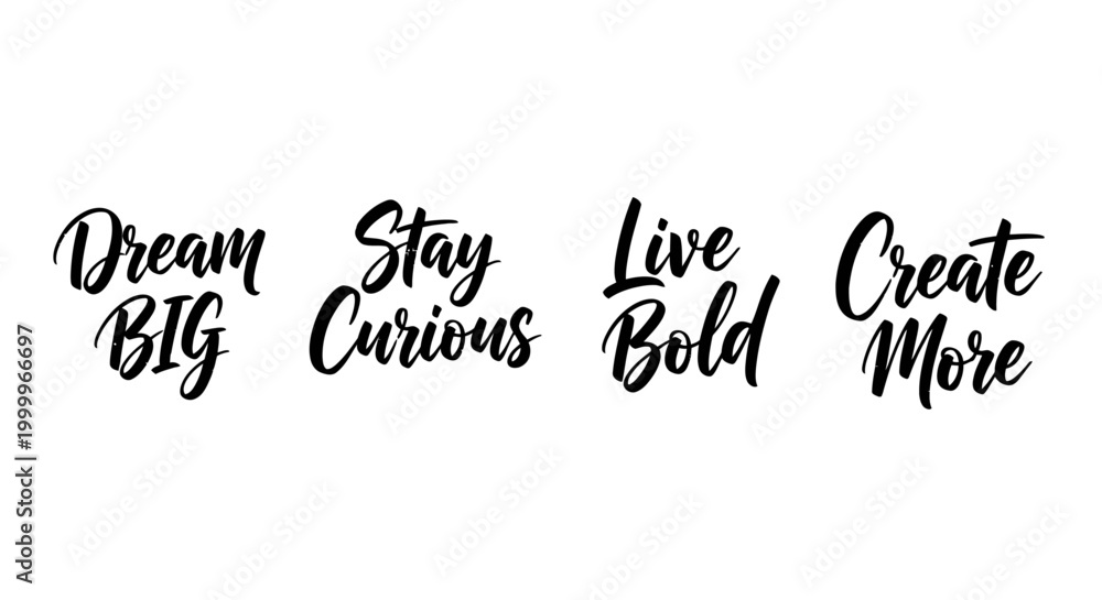 Naklejka premium Inspirational quotes on white background.