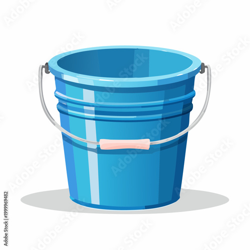 Blue Plastic Bucket with Metal Handle