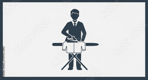 Person ironing a shirt on an ironing board.