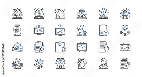 Smart Home Technology Icons and Concepts for Modern Living and Connectivity
