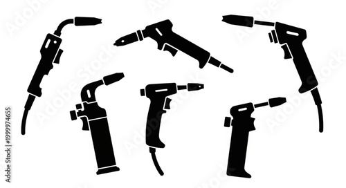 Silhouette Collection of Welding Torches and Equipment for Metalwork.