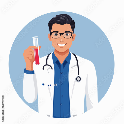Doctor Holding Blood Sample Test Tube