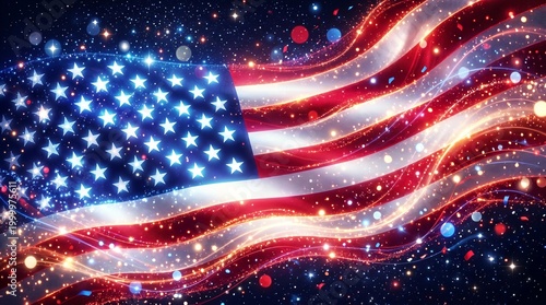 American Flag Background Representing Patriotism Freedom and National Pride for Holiday and Memorial Themes