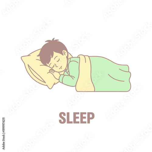 Child Sleeping Peacefully on Pillow