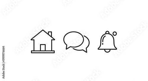 Fényképezés Simple line icons for communication.