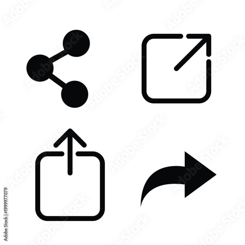 Share social media icon. With outline and glyph style