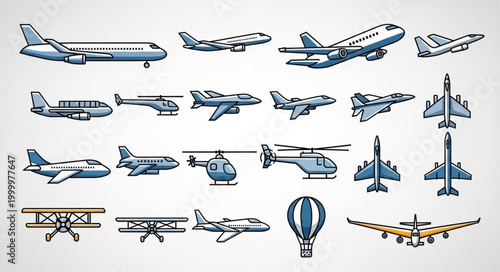 Collection of various aircraft and flying vehicles.