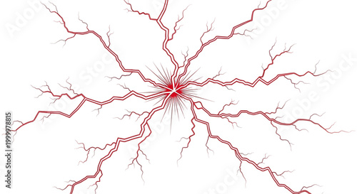 Neuron cell with red dendrites.