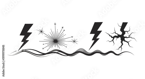 Neuron Lightning Bolt Brain Storm Concept.