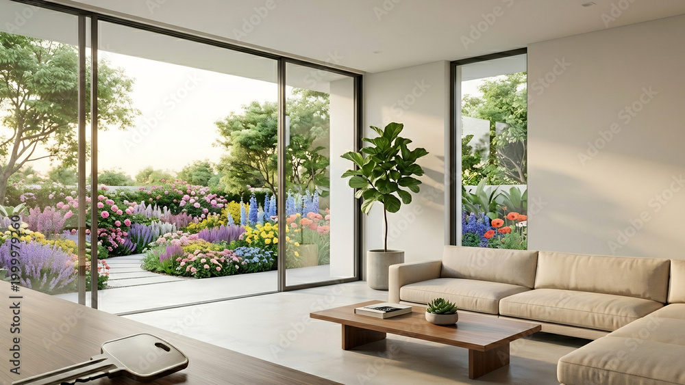Fototapeta premium modern living room with sofa