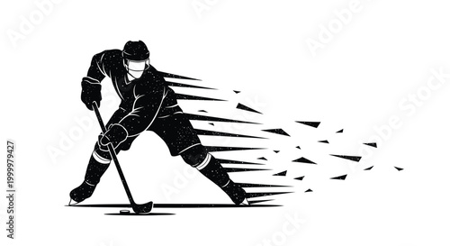 Hockey player, ice hockey, motion, speed, athlete, sports, action, black