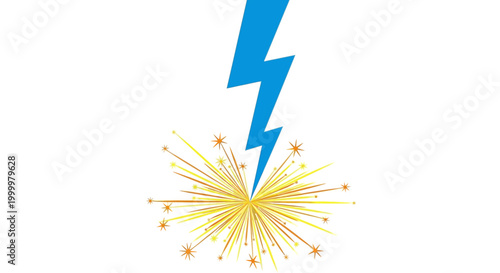 Slika na platnu Electricity Bolt Strikes Yellow Center.