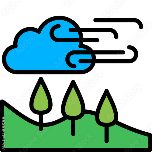 Clean Air lineal color icon