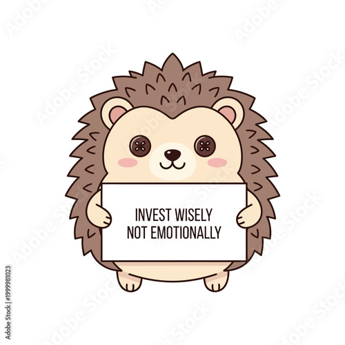 Bild auf Leinwand Cute Hedgehog Invest Wisely Not Emotionally