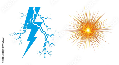 Electricity Lightning Bolt and Sunburst.