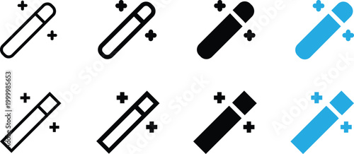 Magic wand icon set for photo editing and auto enhancement