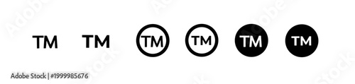 Vector illustration of trademark symbol icon set 