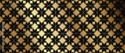 Luxury art deco gold geometric pattern vector. Elegant metallic golden background for wedding invitation, wallpaper, textile, fabric, packaging and premium design.