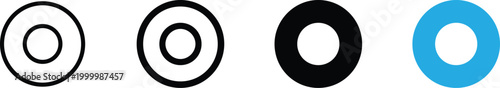 Target or lens circular icon set