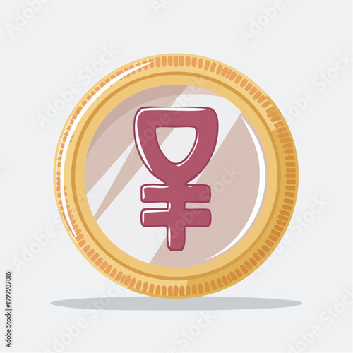 Gold Coin with Venus Symbol