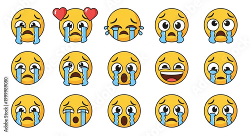 Crying Emoji Faces Emotions.