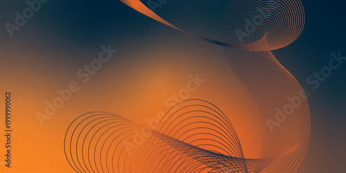 Abstract blue wave lines with smooth curves and glowing digital energy pattern suitable for modern technology background desi