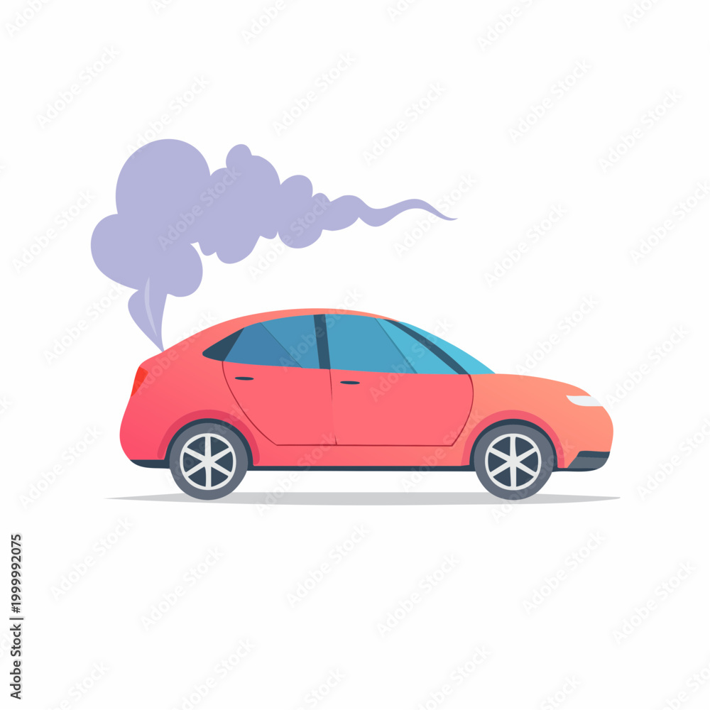 Фотография Red car emitting smoke