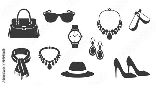Photography Collection of elegant fashion accessories for women's style.