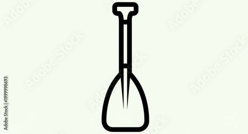 Kayak Paddle Illustration - Simple Black and White Design.