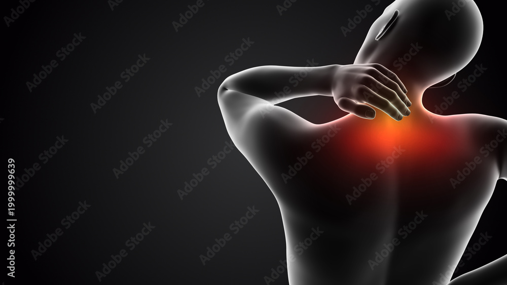 Foto Human having pain in neck