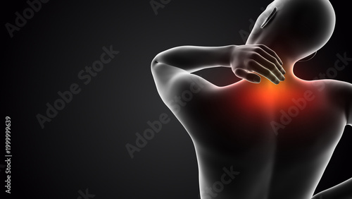 Tableau sur toile Human having pain in neck