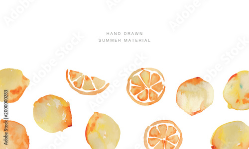 水彩画。水彩タッチのレモンイラスト。レモンの水彩ベクターイラストセット。Watercolor painting. Watercolor-style lemon illustration. Set of watercolor vector illustrations of lemons.