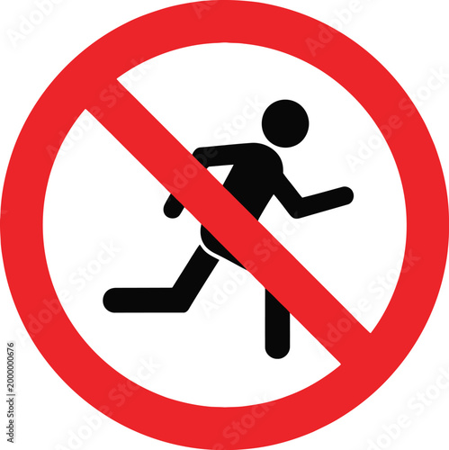 No Running allowed prohibited sign