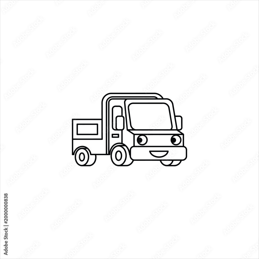 Fototapeta premium Delivery Truck Line Icon Vector