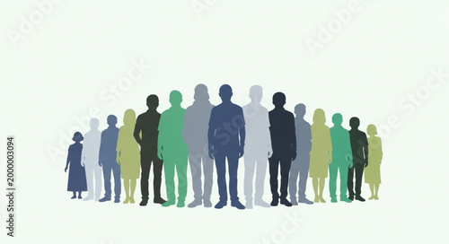 Diverse group of people standing.