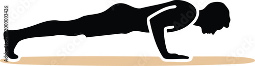 Person performing push up exercise silhouette