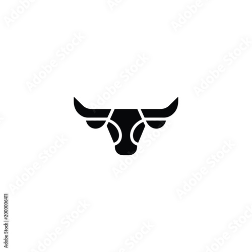 Bull Head Logo Minimal Vector Illustration